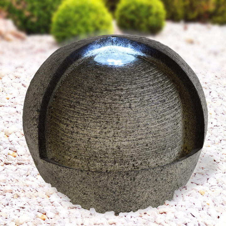 AMUR Gartenbrunnen Brunnen Zierbrunnen Zimmerbrunnen Brunnen Lebens-Quelle mit LED-Licht 230V Wasser