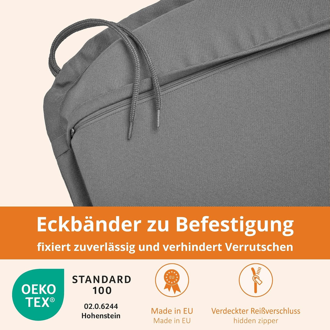 sleepling Outdoor 193926 4er Set Sitzkissen Auflage | Stuhlkissen Polster Gartenstuhl Terrassenstuhl