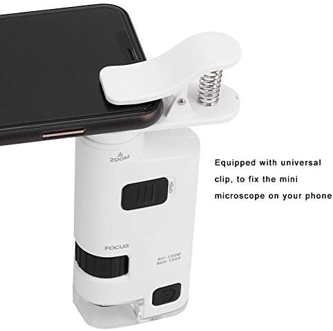 Mikroskop Lupe,Handy Mikroskop Objektiv mit 80-120-fach Einstellbarer Zoom-LED Handy-Mikroskop Mini-