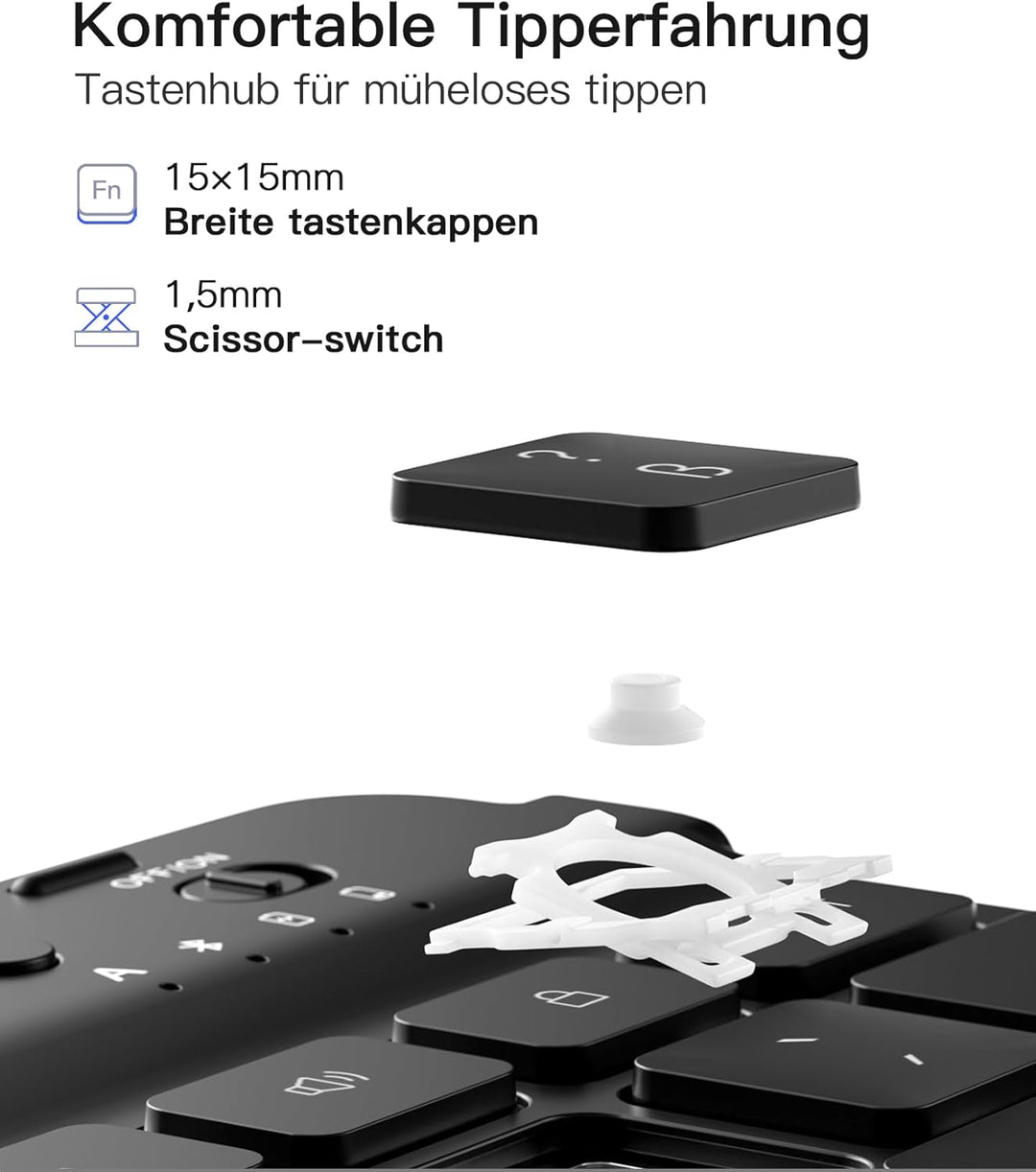 Inateck Hülle mit Tastatur für iPad 11 A16 2025 11 Zoll, iPad 10 Generation 2022 10.9 Zoll,360°-Dreh