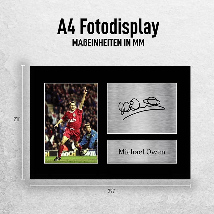 HWC Trading A4 Michael Owen Liverpool Gifts Autogramm-Bild für Fans und Fans – A4 (ungerahmt) Michae