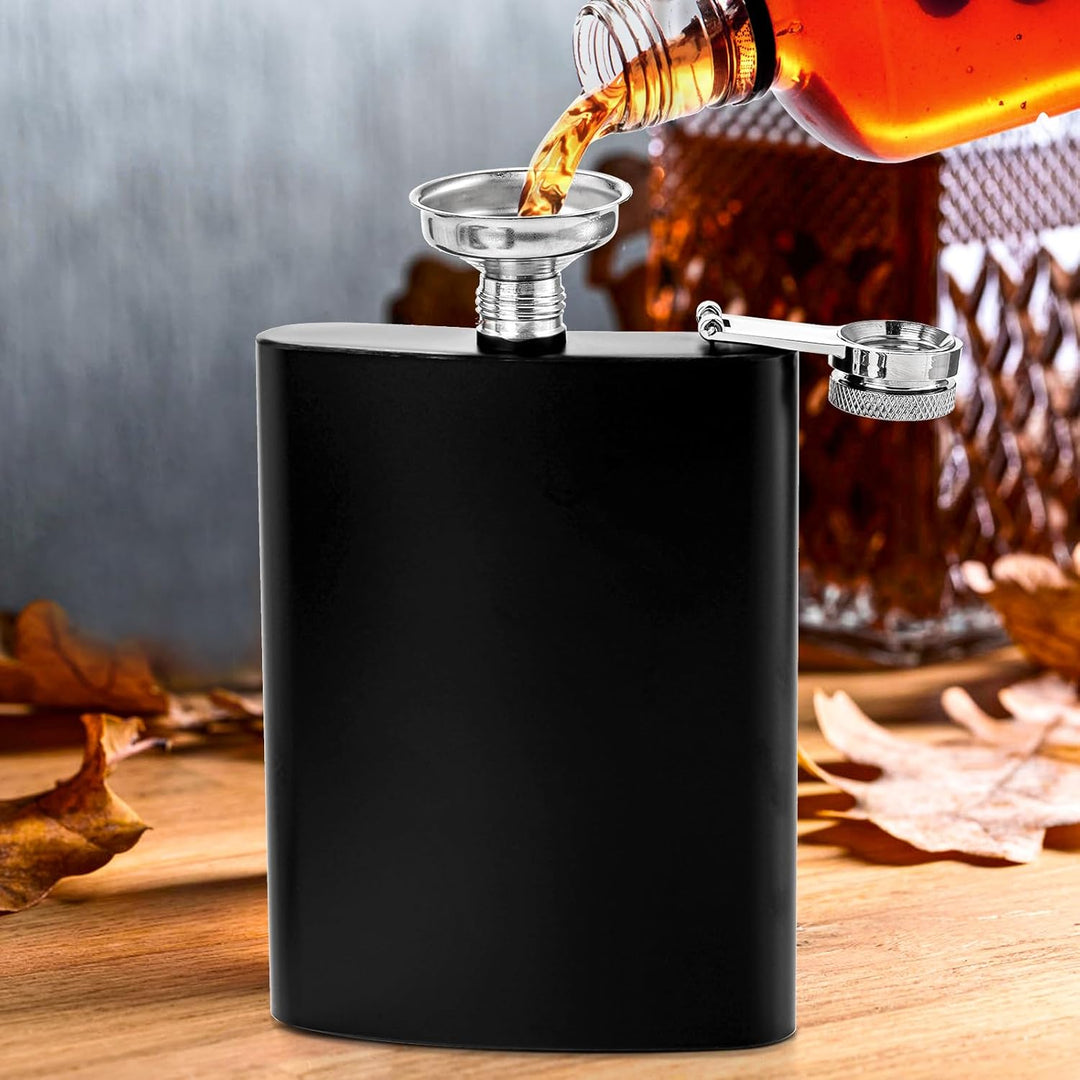 Lawei 4er Pack Flachmann mit 4 Trichter Taschenflasche Edelstahl Schnapsflasche Trinkflasche Auslauf