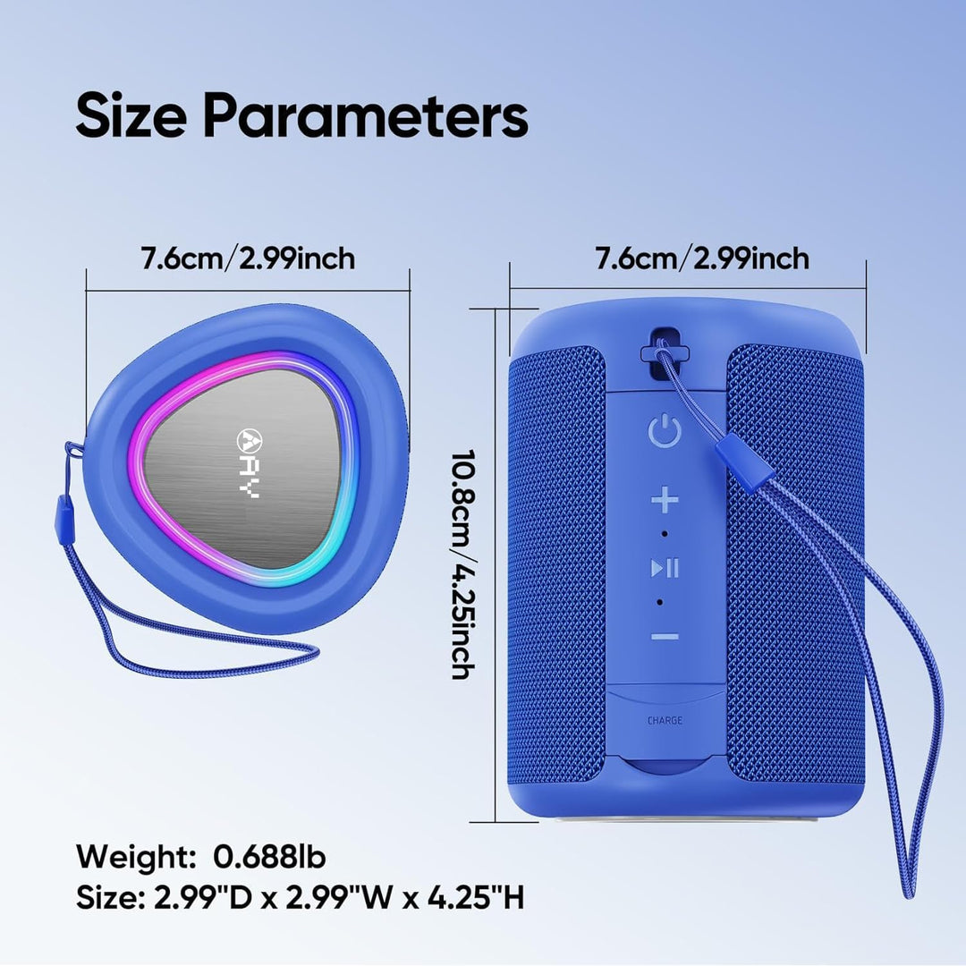 AY Tragbarer Bluetooth Lautsprecher mit Licht, Musikbox Bluetooth mit Leistungsstarker Kristallklare