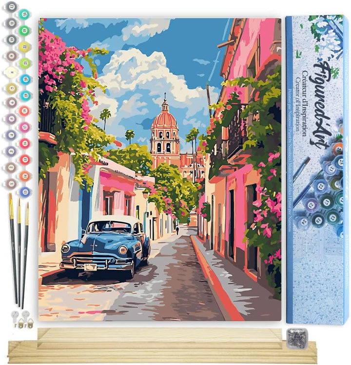 Figured'Art Malen Nach Zahlen Erwachsene Mit Rahmen Oldtimer Auto in Mexiko City - Paint by Numbers
