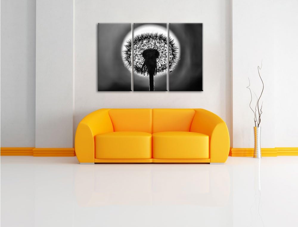 Pixxprint Pusteblume als Leinwandbild/Grösse: 3 Teilig (120x80) cm/Wandbild/Kunstdruck/fertig bespan