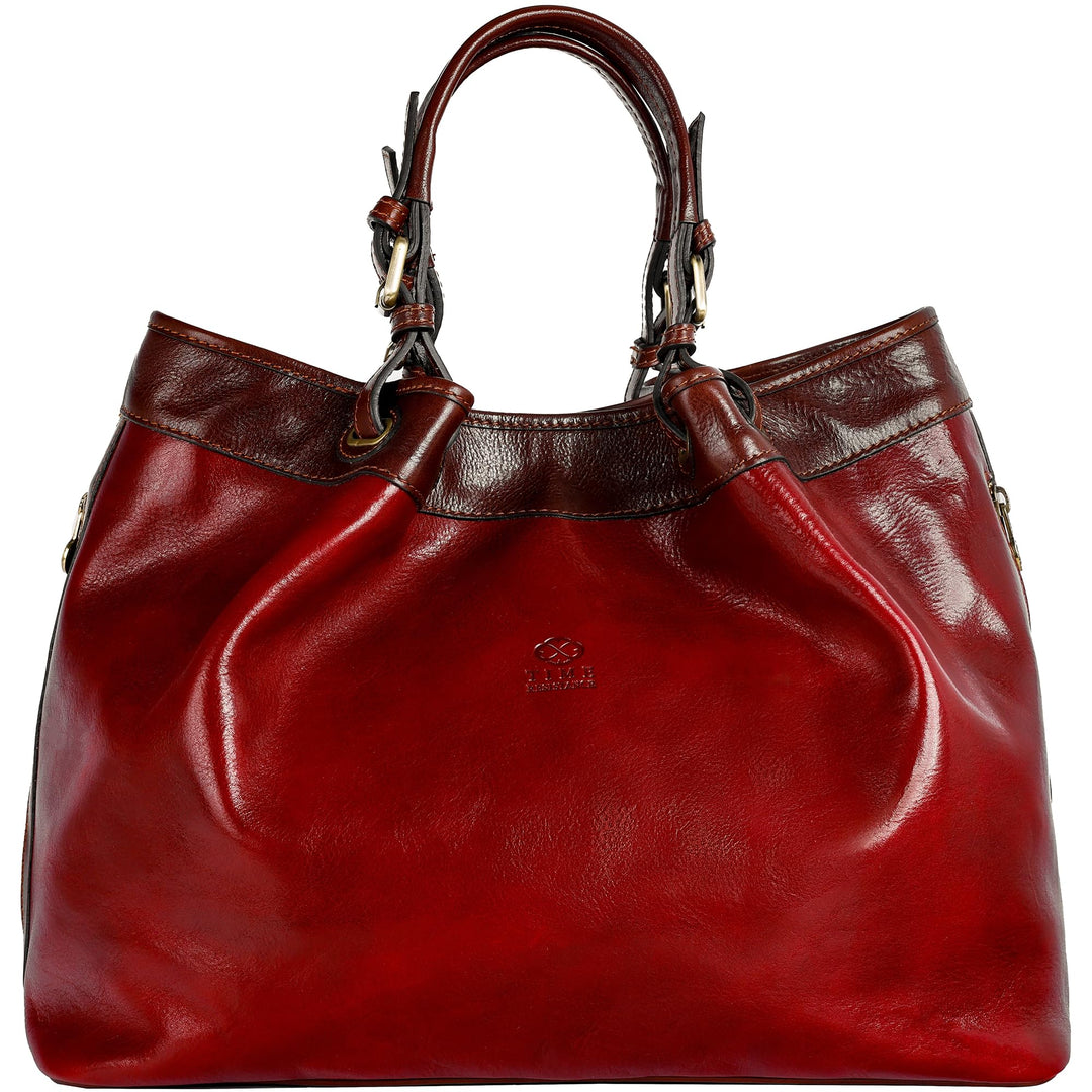 Time Resistance Schultertasche Damen - Handtasche aus Leder - Made in Italy - Tragetasche - Business