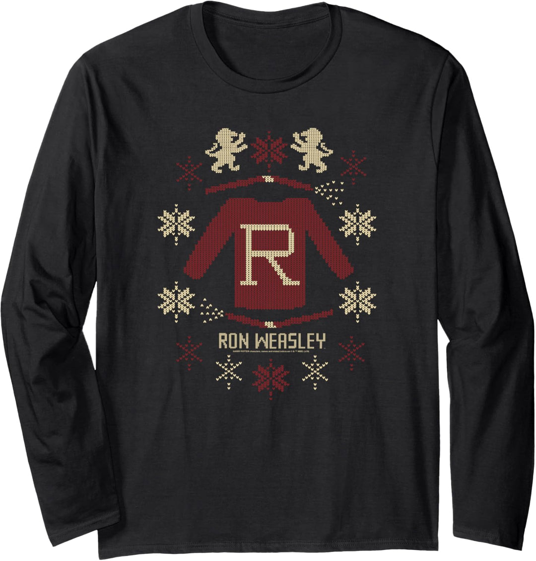 Harry Potter Ron Weasley Christmas Sweater Print Weihnachten Langarmshirt