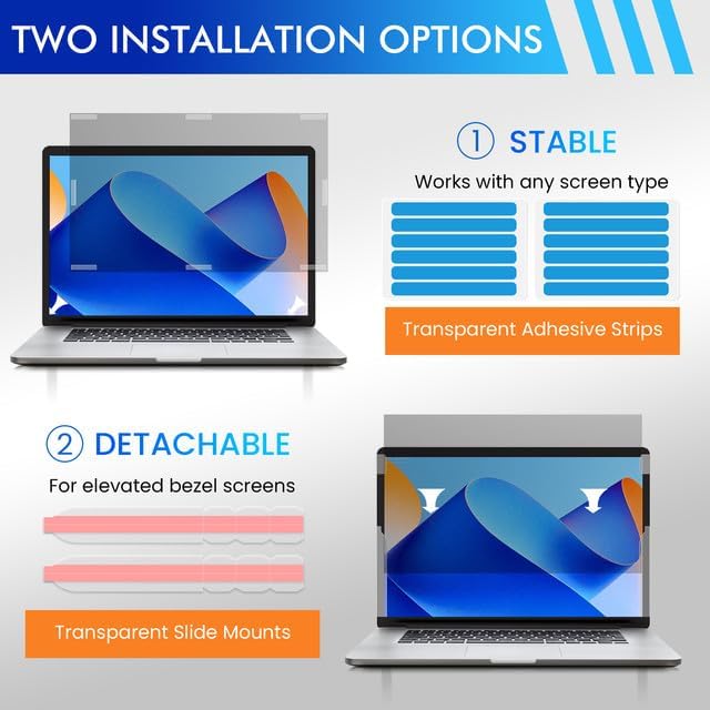 SOPPY Blickschutzfilter 360° Blickschutzfolie für 14 Zoll Laptop, Datenschutz Bildschirmfilter Lapto