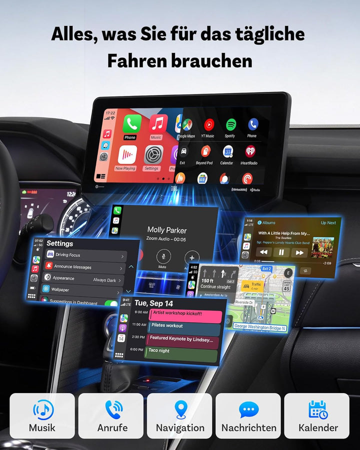 (2026 Aufgerüstet) OTTOCAST 2-in-1 Wireless CarPlay & Android Auto Adapter, Ottocast Mini Core mit E