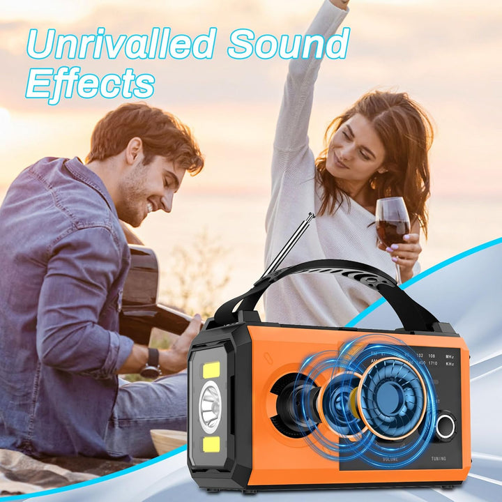 Wholede 30000mAh Kurbelradio mit Bluetooth, Solar Radio mit Handyladefunktion, AM/FM Tragbar Notfall
