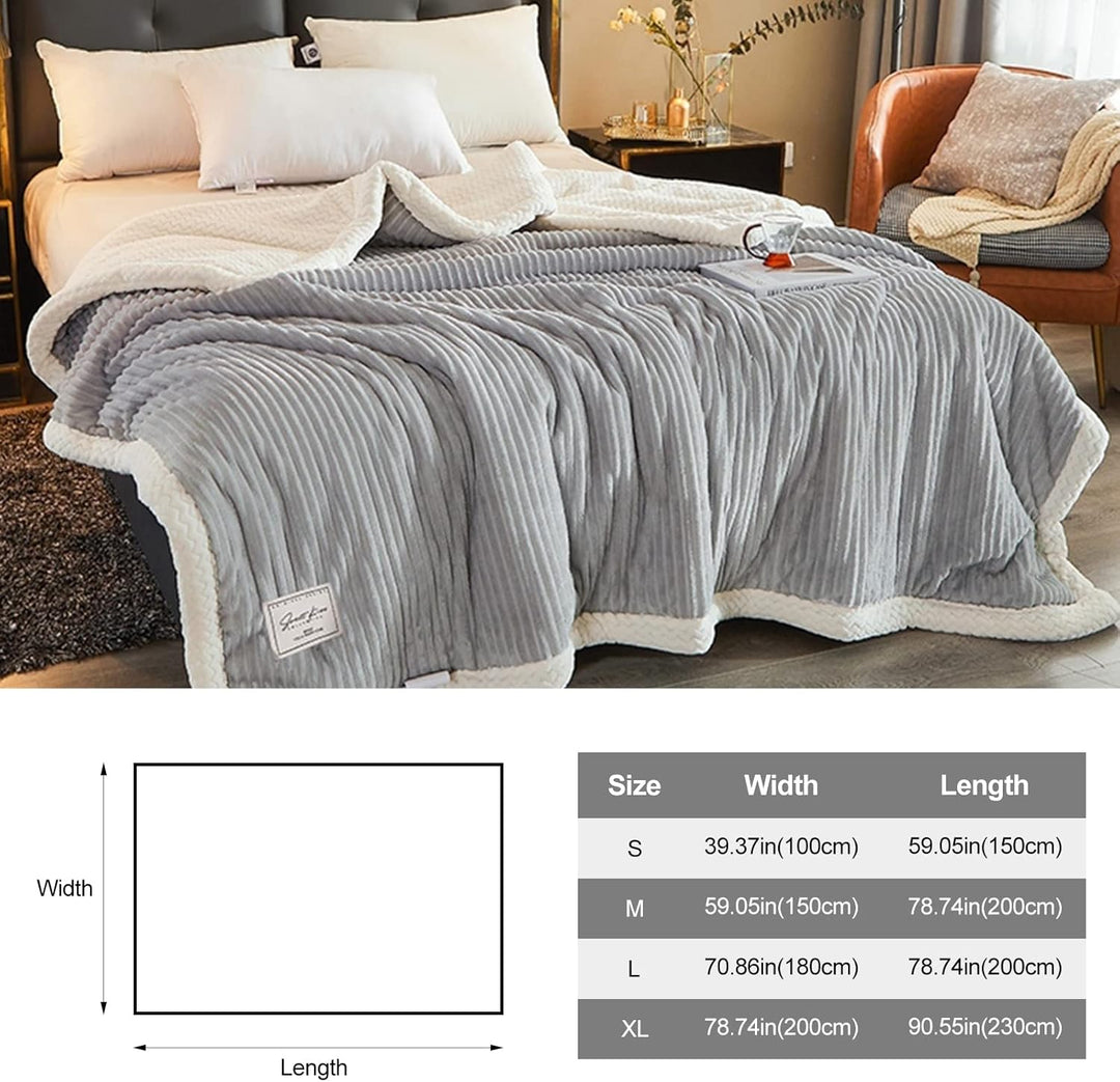 Ergocar Fleecedecke, Kuscheldecke Flauschig Weich und Warme, Sherpa Decke Doppelgesicht Dicke Decke,