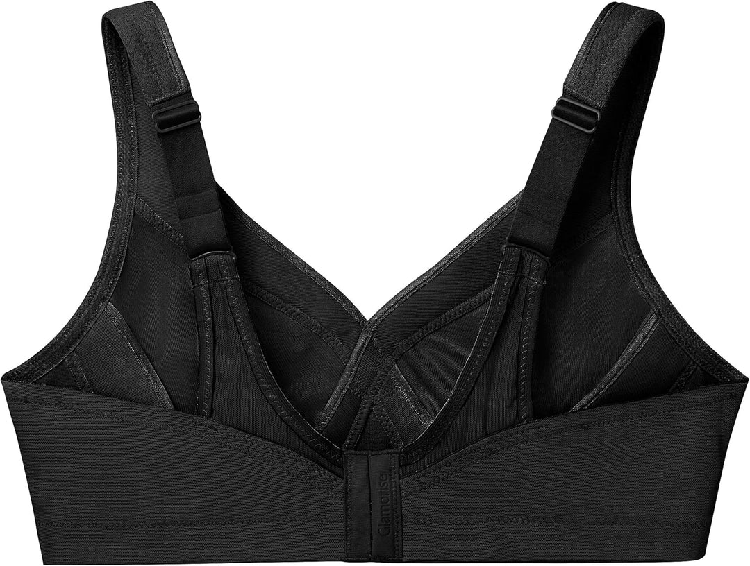 Glamorise Damen Sports Bra, Undurchsichtige 75B Schwarz, 75B Schwarz