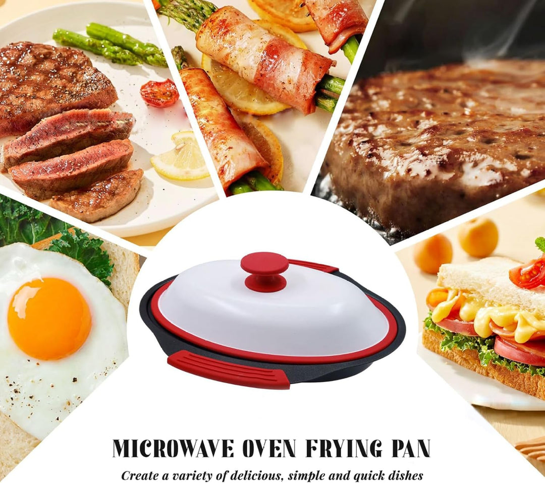 Mikrowellen-Grillpfanne mit Deckel, Speckkocher, Crisper, Grillkäsebereiter, spülmaschinenfest für e
