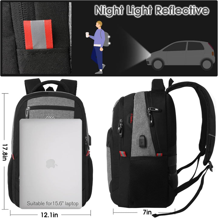 Laptop Rucksack Schulrucksack für 15.6 Zoll Laptop Daypacks für Herren Rucksack mit USB Ladeanschlus