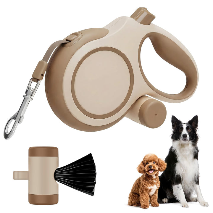 Hundeleine 8m, Robuste Rollleine für Hunde bis 50kg/110lbs, Flexileine mit Bequemen Griff & Kotbeute