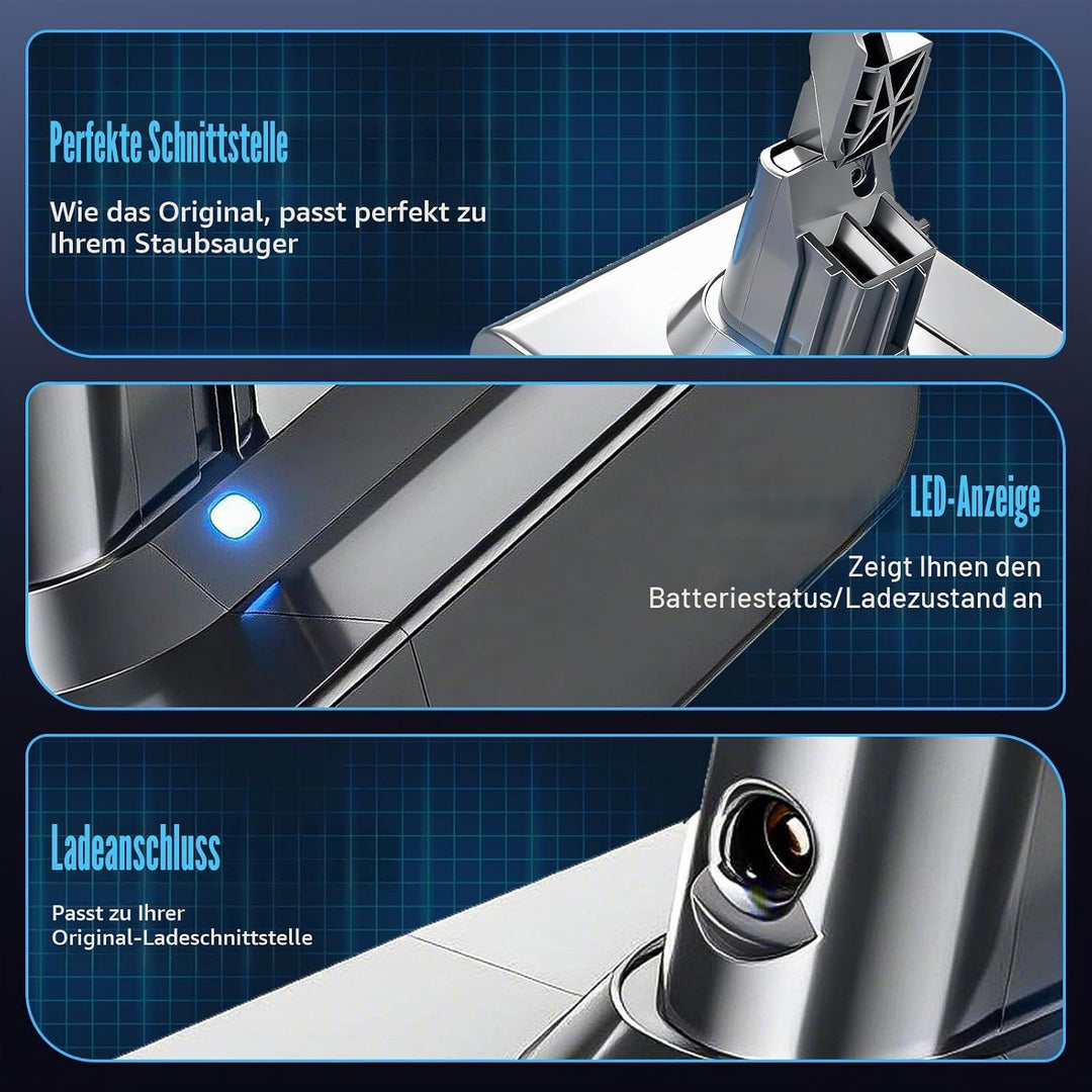 V7 Akku 8000mAh,Ersatzakku Für Dyson Absolute Mattress Allergy Trigger Fluffy Fluffy extra Extra Ani
