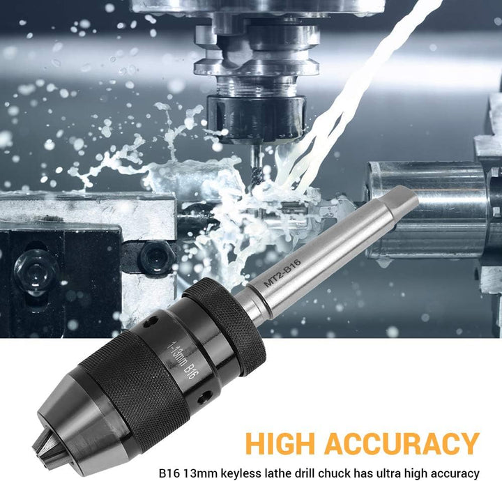 BORDSTRACT Schlüsselloses Bohrfutter, B16 13MM Schlüssellose Drehmaschine Super Heavy Duty Bohrer, B