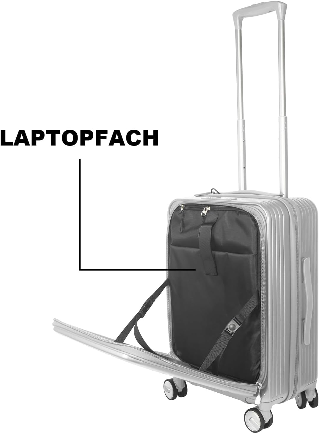Polycarbonat Hartschalenkoffer Set 3-teilig, Spezielles Frontöffnungssystem mit Organizer-Fach, Erwe