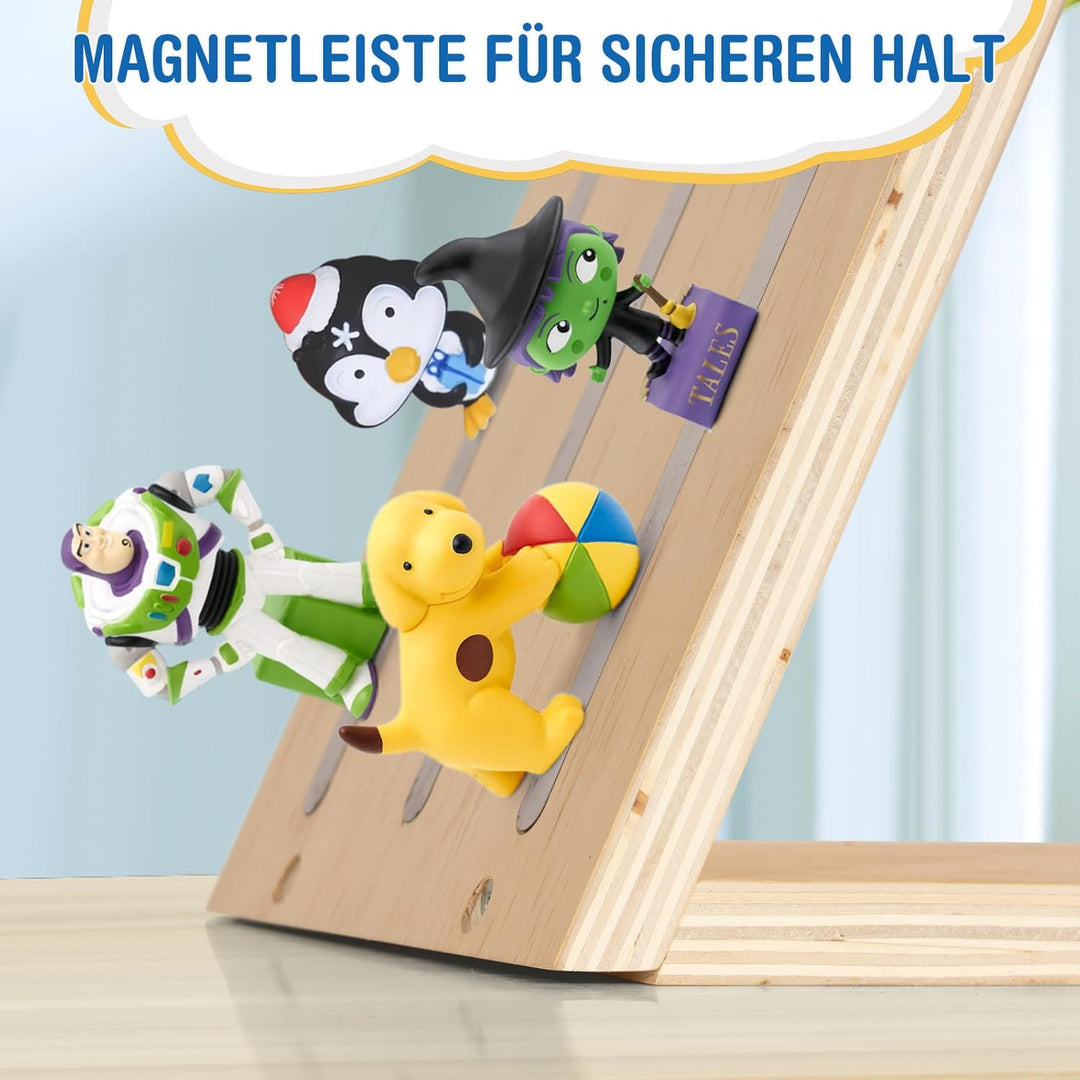 Todeco Tonie-Regal für Toniebox Hörfiguren, Magnetische Aufbewahrung für 70-80 Tonie, Wandregal und