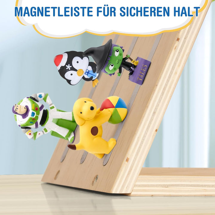 Todeco Tonie-Regal für Toniebox Hörfiguren, Magnetische Aufbewahrung für 70-80 Tonie, Wandregal und