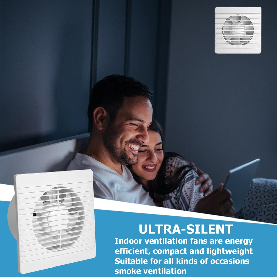 Nizirioo Badlüfter Ø 100mm Wandventilator Lüfter: Badezimmer Lüfter Abluftventilator mit Kabel, Wand