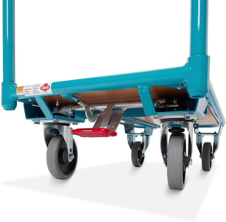 Ameise Magazinwagen | 200 kg Tragkraft | HxBxT 91 x 45 x 95 cm | Ladefläche BxT 45 x 85 cm | 4 TPE-R