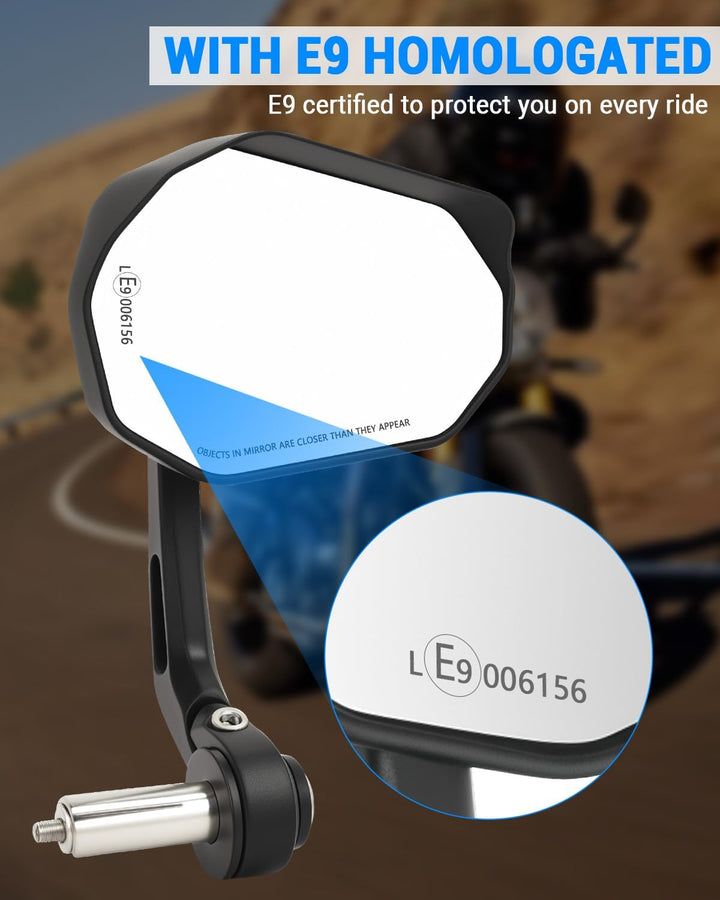 SUPAREE Motorrad Spiegel Lenkerenden Lenkerendenspiegel e geprüft Motorrad motorrad spiegel mit e nu