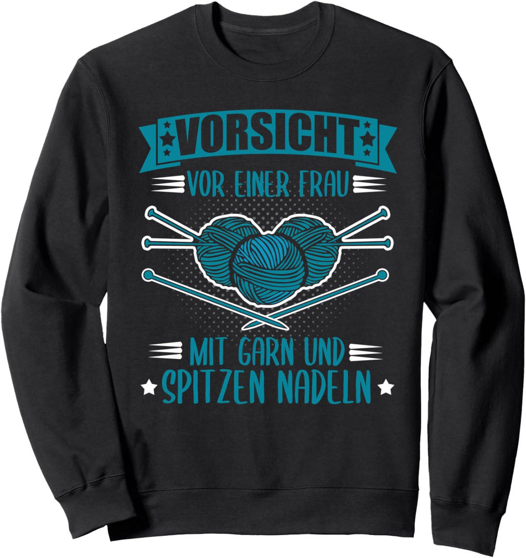 Stricken Lustiges Oma Grossmutter Näherin Garn Nadel Sweatshirt