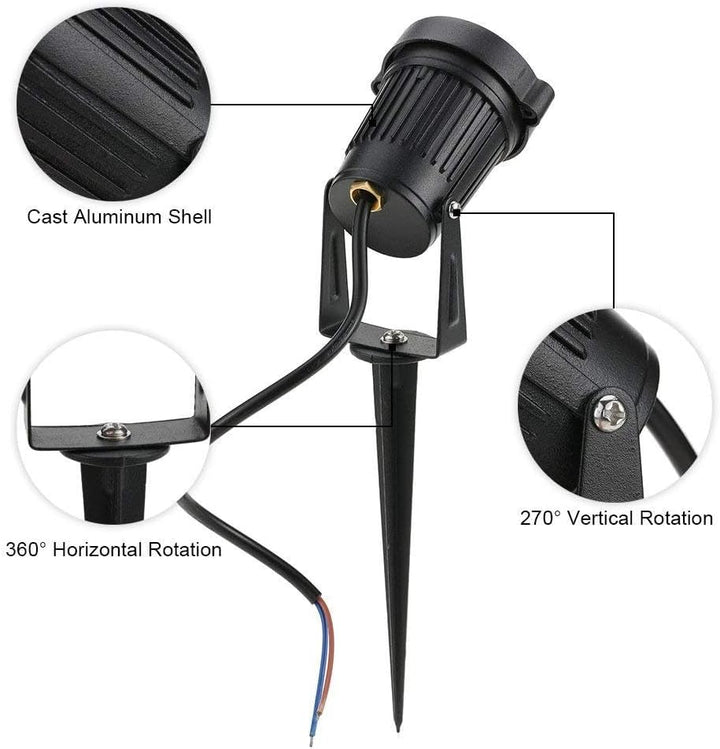 4 PCS 5W COB LED Gartenleuchte mit Erdspiess Gartenstrahler IP65 wasserdicht 85-265V/AC für Garten,