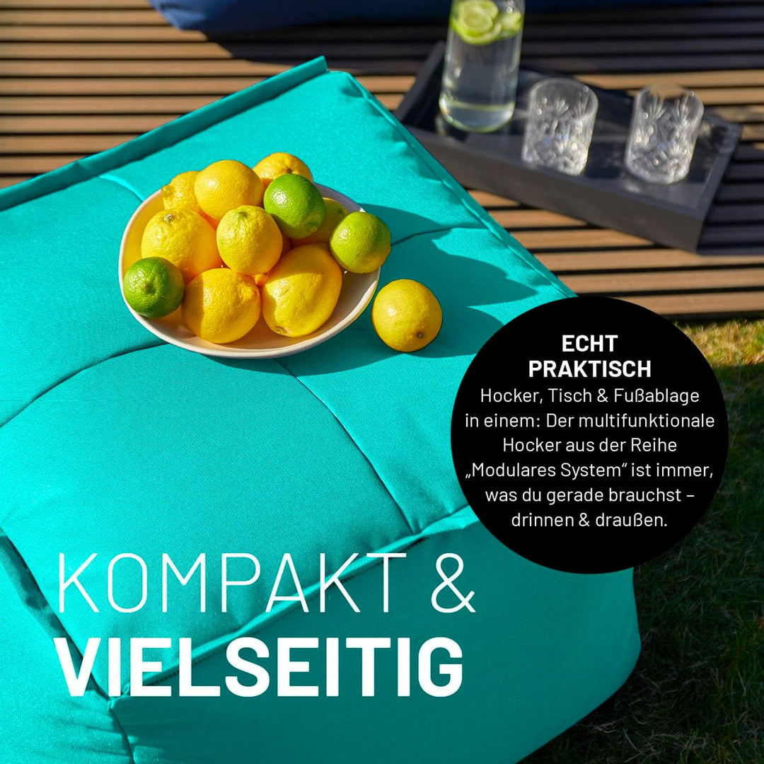 Lumaland Sitzsack-Lounge Modular Pouf | Individuell erweiterbarer & leichter Hocker | Waschbare Sitz