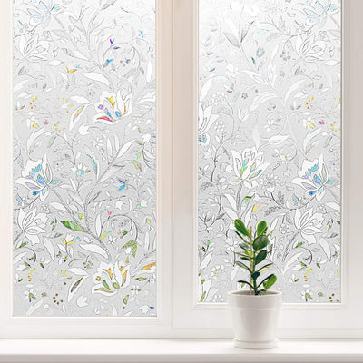 Sichtschutz Fensterfolie Selbstklebend Sichtschutzfolie Blickdicht Kein Kleber Anti UV Dekorative Fl