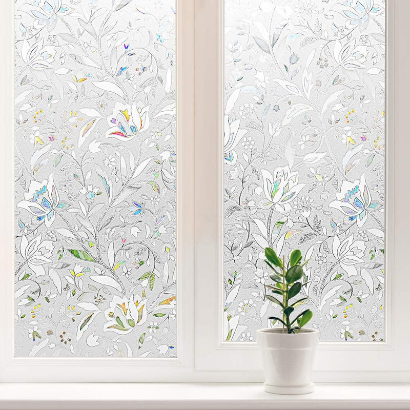 Sichtschutz Fensterfolie Selbstklebend Sichtschutzfolie Blickdicht Kein Kleber Anti UV Dekorative Fl