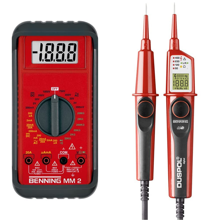 Benning MM 2 Digital-Multimeter (mit digitaler Anzeige, Max. Spannungsmessbereich DC 1000 V, inkl. G