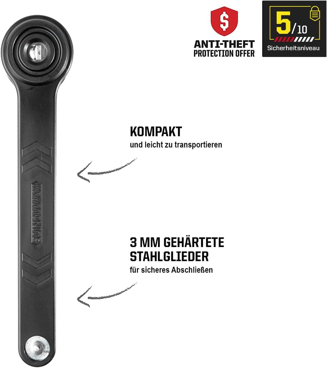 Kryptonite Keeper 510 Schlösser Schwarz 3mm/100cm 3mm/100cm Keeper 510 Foldable (3mm/100cm) Single,