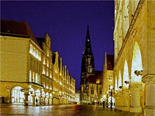 CALVENDO Puzzle Münster - Der Prinzipalmarkt, im Hintergrund die St. Lamberti-Kirche 1000 Teile Lege