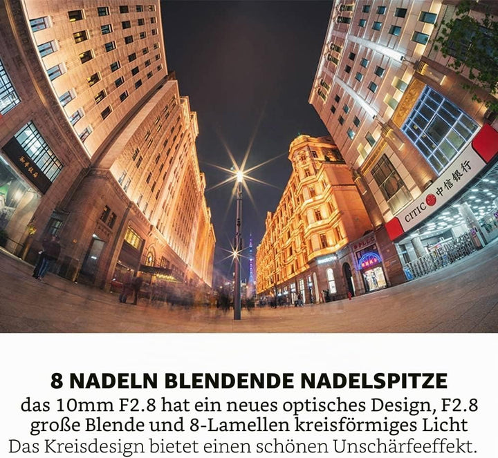 7artisans 178° Vollformat F2.8 Vollformat 10 mm Ultra-Weitwinkel-Fischaugenobjektiv manueller Fokus