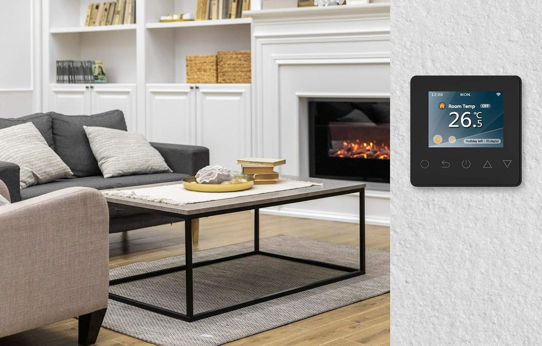 WLAN-Thermostat ThermoLife ET81W mit Farbdisplay - Schwarz - Digitales Raumthermostat programmierbar