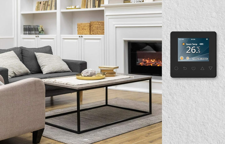 WLAN-Thermostat ThermoLife ET81W mit Farbdisplay - Schwarz - Digitales Raumthermostat programmierbar