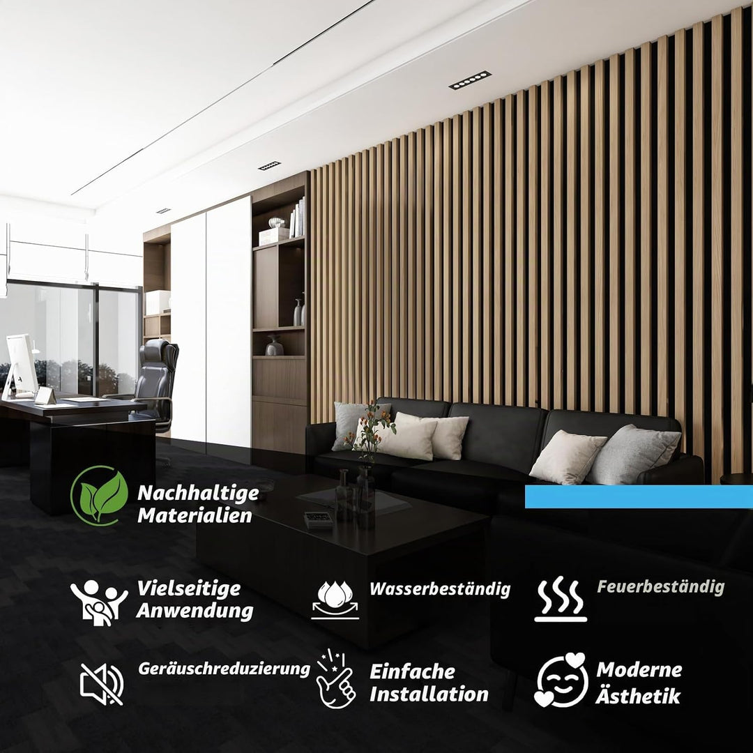 Art3d 20 Stück Akustikpaneele Eiche 3D Wand | Schalldämmend &amp; Schallabsorber | Holzfurnier mit Filzr