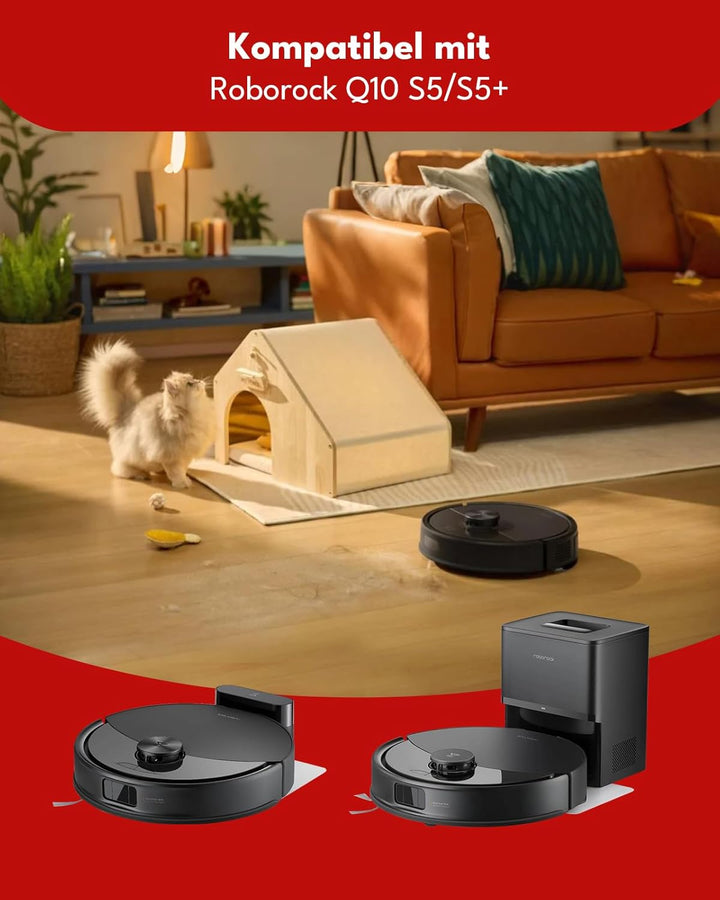 15 Stück Zubehörsets für Roborock Q10 S5/Q10 S5+ Robot Staubsauger, Ersatzteile mit 1 Hauptbürste, 4