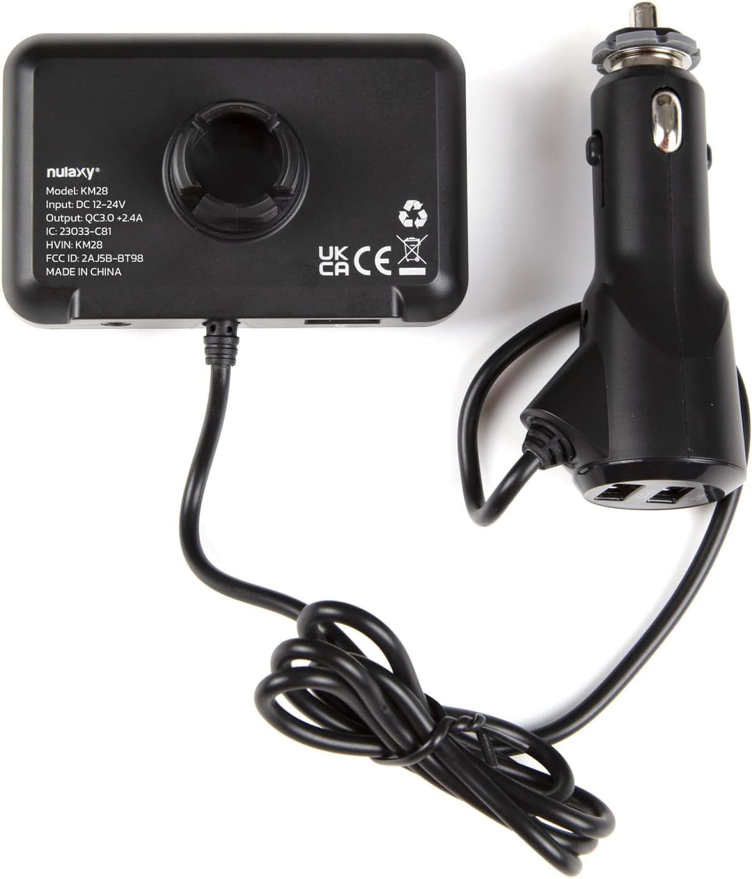 Nulaxy Bluetooth Adapter Auto FM Transmitter Bluetooth V5.0 Grosser Bildschirm Unterstützung für Han