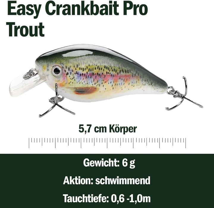 Crankbait 5er Set für Barsch, Hecht & Zander, 6g I 5,7cm schwimmend, Kunstköder Set für Spinnfischen