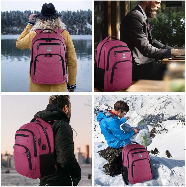 marcello Rucksack Damen,Laptop Rucksäcke mit USB-Ladeanschluss für Arbeit Schule Uni Schulrucksack f