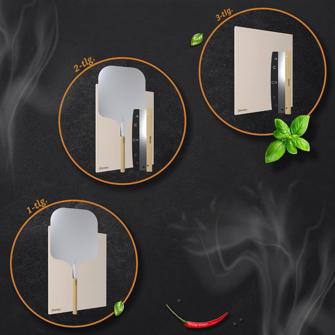 CLP Pizzastein eckig aus Cordierit mit Rezeptbuch für Backofen &amp; Grill 38x30 cm I Einzeln oder als S