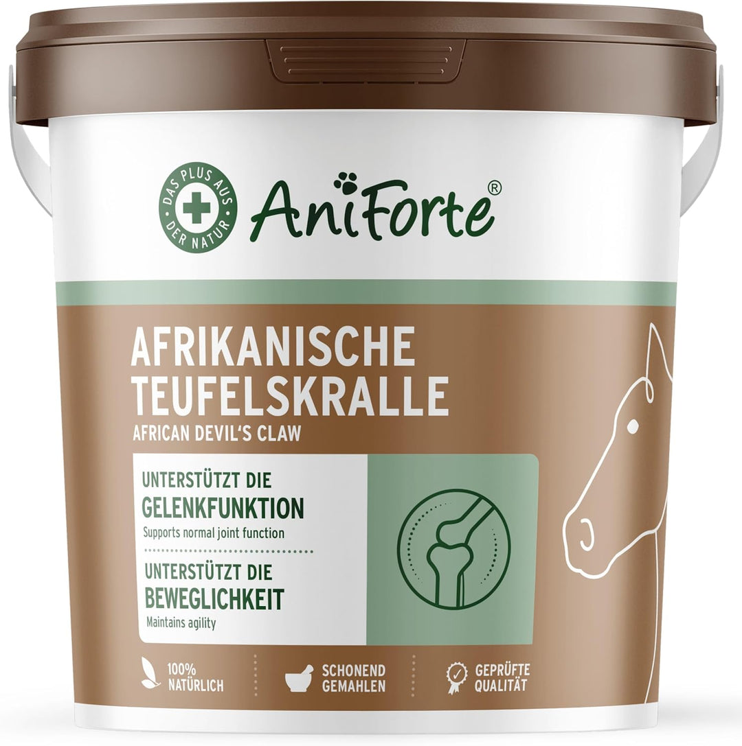 AniForte Afrikanische Teufelskralle für Pferde 1 kg – Natürliches Gelenkpulver für Pferde, Teufelskr