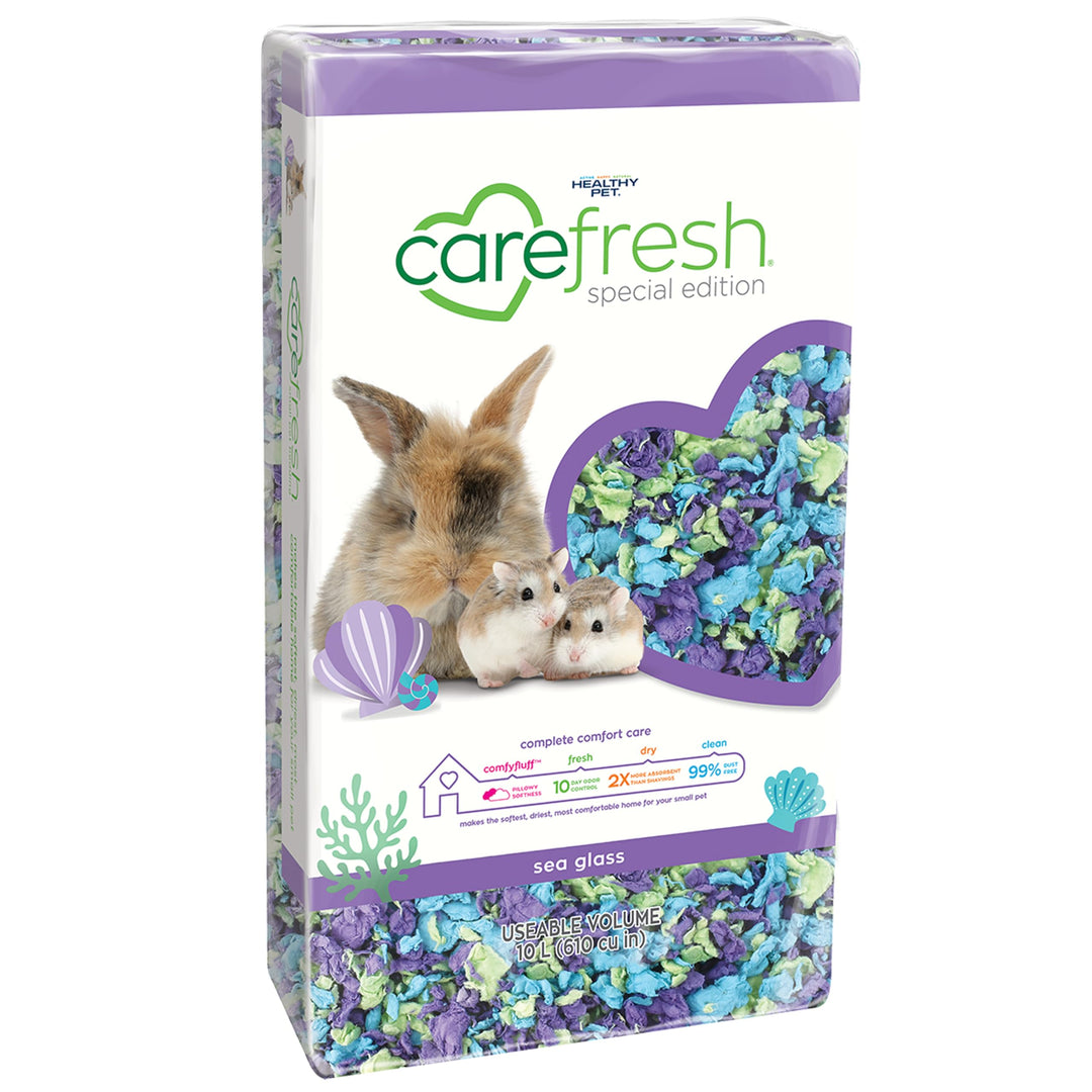 carefresh Staubfreies Meerglas-Naturpapier für kleine Haustiere mit Geruchskontrolle, 10 l Sea Glass