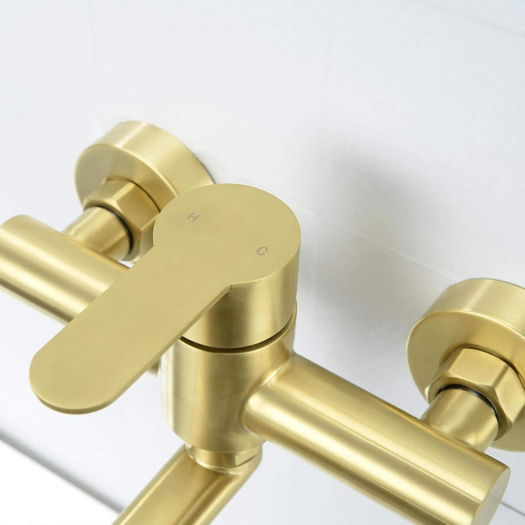 HomeLava 360° Drehbar Wand Wasserhahn 304 Edelstahl Küchenarmatur Wandarmatur Wandmontage Spültischa