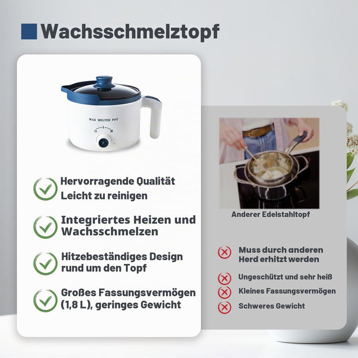 Elektrischer Wachsschmelztopf mit Ausguss, Wachsschmelzer für die Kerzenherstellung, Kerze machen Gi