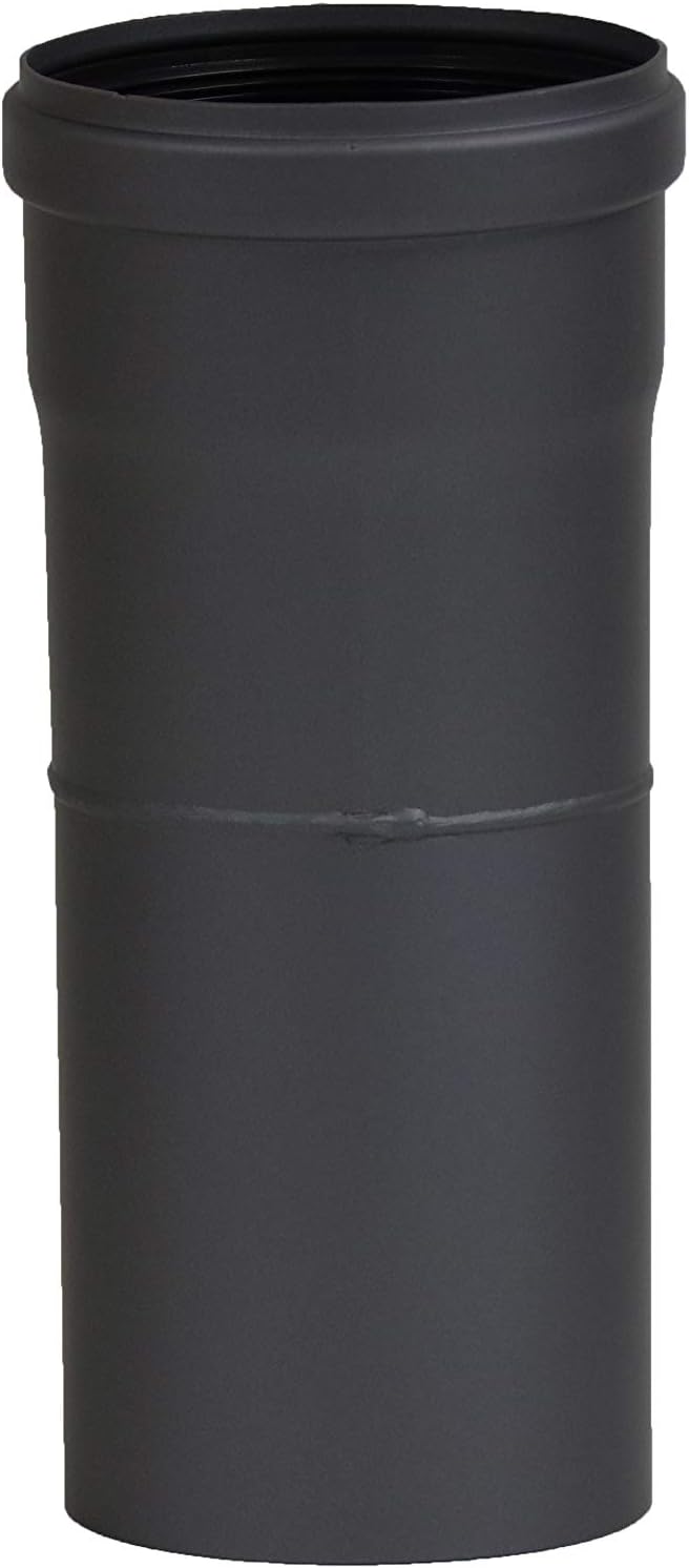 LANZZAS Pelletrohr Bogen 15° starr - Durchmesser 100 mm - Farbe: schwarz - inklusive Silikon-Dichtri