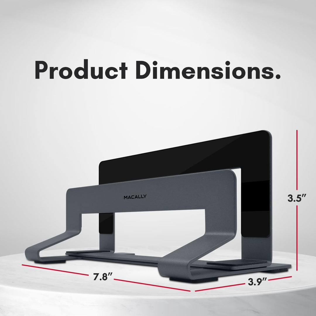 Macally Vertical Laptop Stand for Desk Space | Adjustable Vertical Stand Cradle | Laptop Holder - Ap